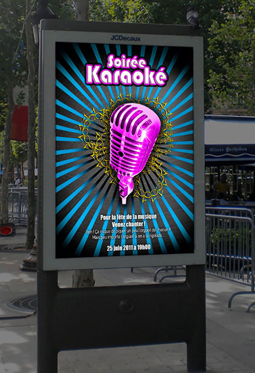 Infographiste indépendant, création d'affiche de musique karaoké