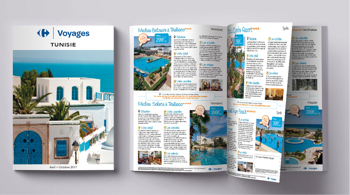 Infographiste indépendant, création et  mise en page de brochures vacances tourisme