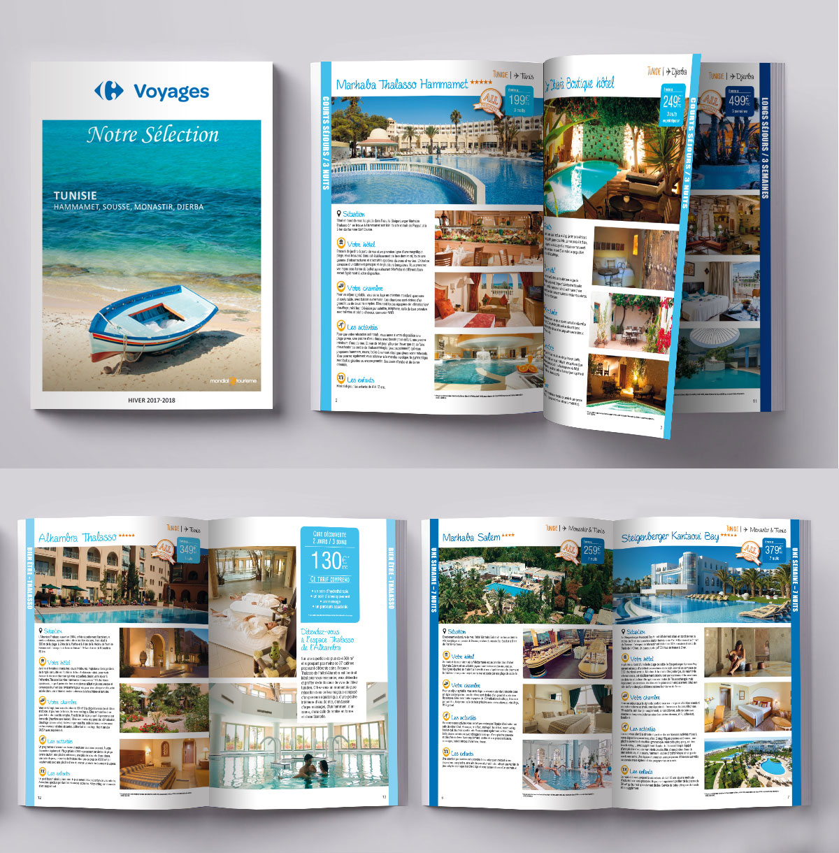 Infographiste indépendant, création et  mise en page de brochure voyages tourisme