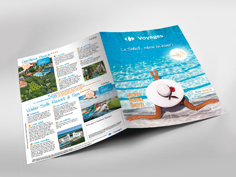 Infographiste indépendant, création et  mise en page de brochure voyages vacances tourisme