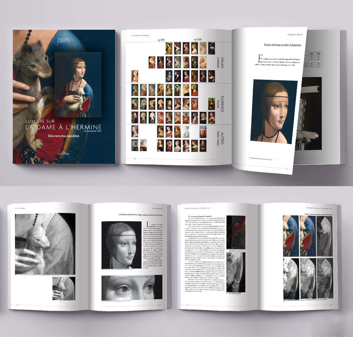 Infographiste indépendant, création et  mise en page de livre d'art sur Léonard de Vinci