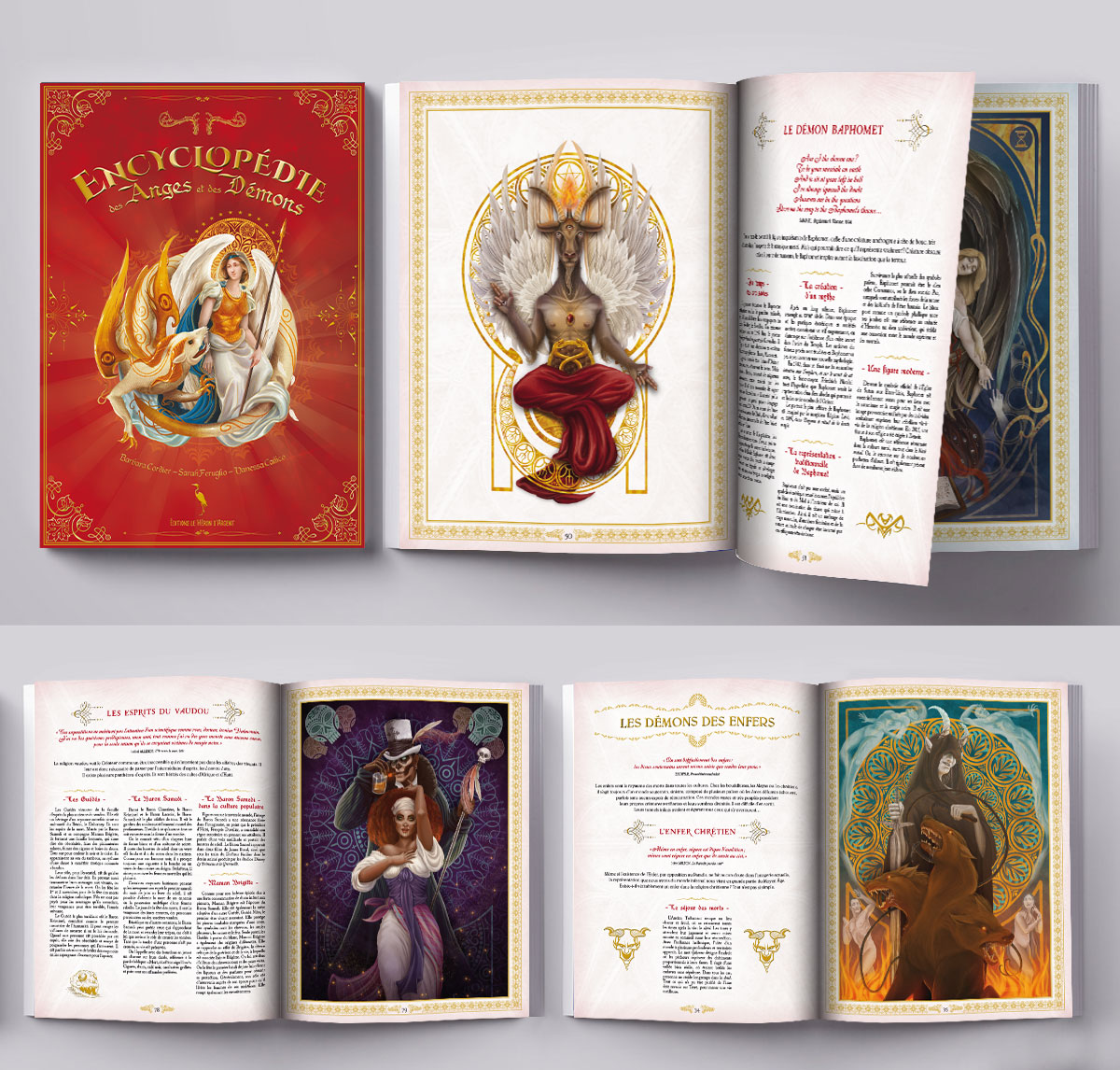 Infographiste indépendant, création et mise en page de livres encyclopédies jeunesse sur les Anges et les Démons