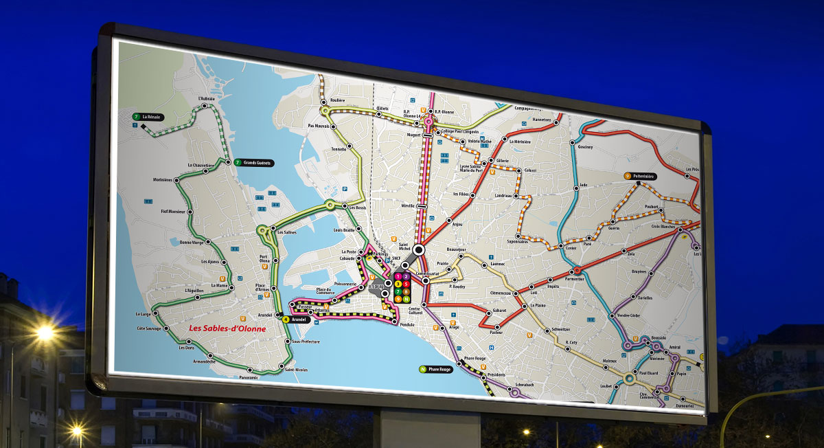 Infographiste indépendant, création et mise en page de cartographies et infographies, réseaux de bus