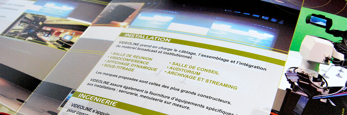 Infographiste indépendant, création et mise en page de plaquettes commerciales 3 volets dans le multimédia