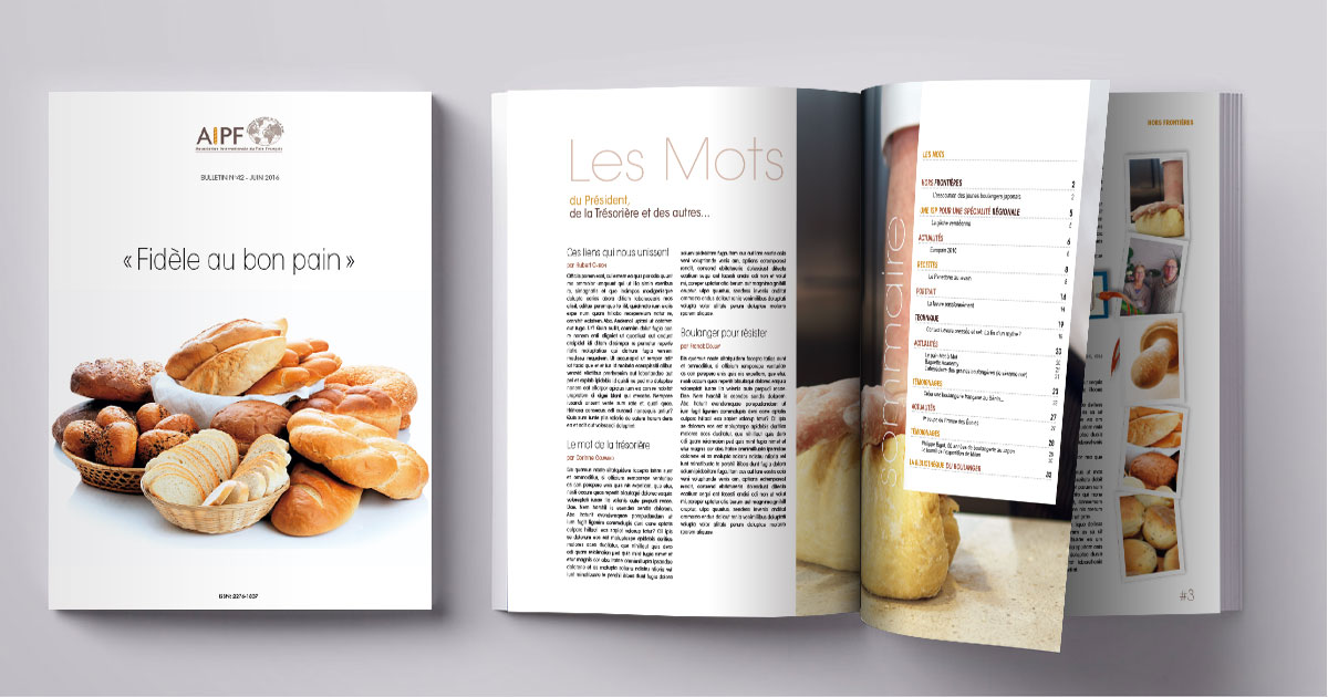 Infographiste Indépendant, création et mise en page de revues sur la boulangerie