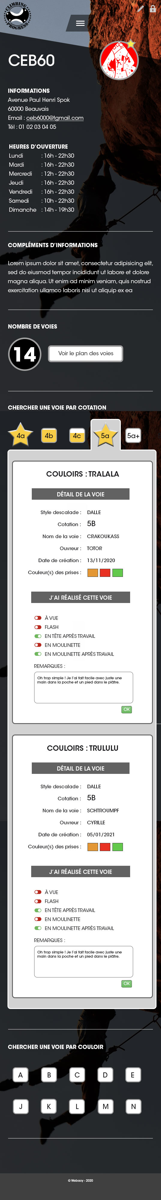 Infographiste indépendant, création de site web escalade application mobile